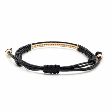 Me049 – Leather with Zircon Bracelet