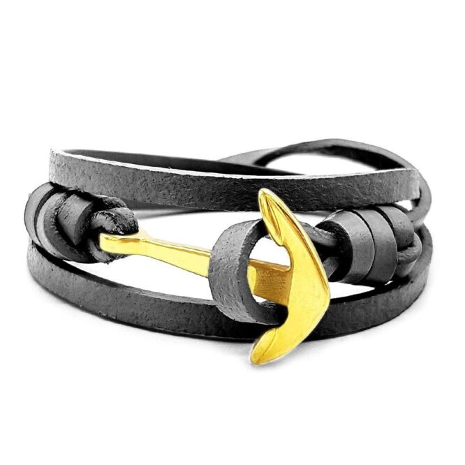 Anchor Leather Bracelet Me031