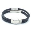Me1061 –  Leather bracelet with a rectangle and rings