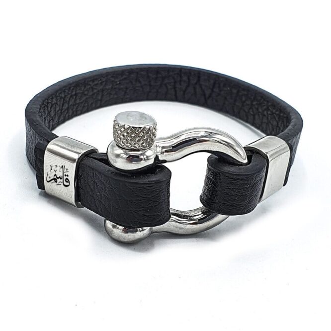Horseshoe Steel/ Leather Bracelet  – Me130