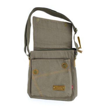 حقيبة الساعي قماش مع جلد طبيعي – Me155