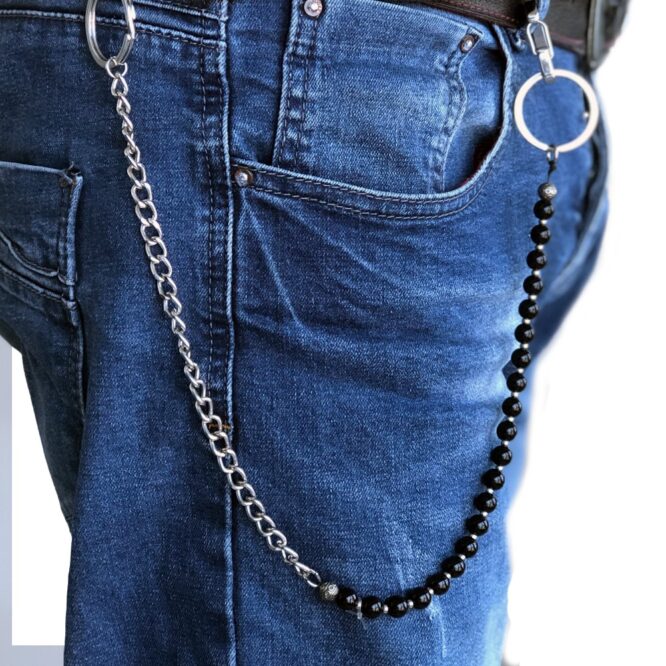 Me718 – Black Beads KeyChains Pants