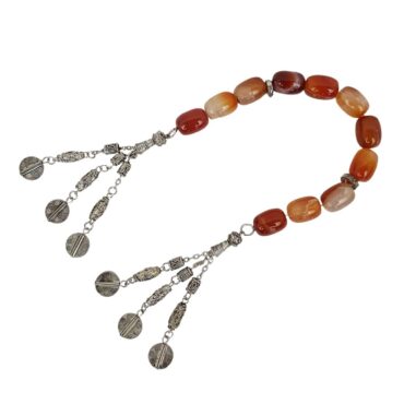 Me569 – One Line Rosary  Mixed Brown Onyx