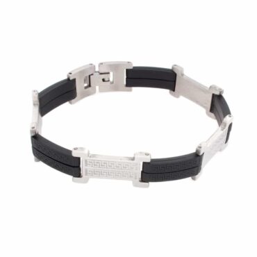 Me976 – black & Silver stainless steel bracelet