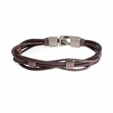 Me873 – Dark Brown leather with String bracelet