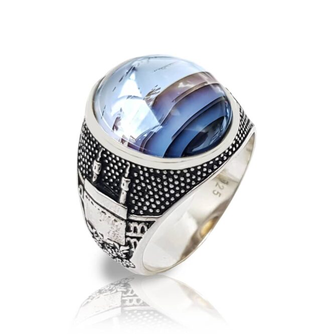 Me732 – SILVER RING WITH ONYX STONE