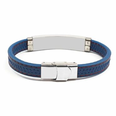 Me1123 – Blue leather bracelet
