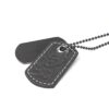 Me1390 –  “be your self” black and leather Army necklace