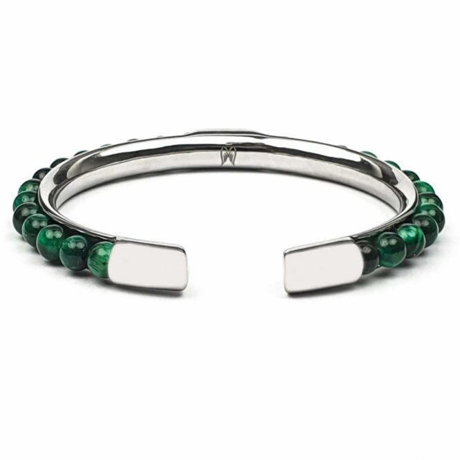 Me1446 – Green Tiger Eye Stone  with Stainless steel bracelet