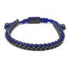 Me1456 – Black Chain Stainless Steel / Blue String Bracelet