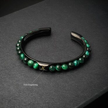 Me1445 – Green Tiger Eye Stone with Stainless steel bracelet
