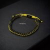 Me1455 – Black Chain Stainless Steel / Yellow String Bracelet