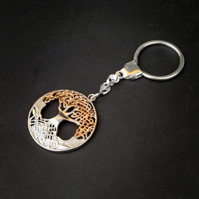 Me1137- Silver /  Tree of the life key chain
