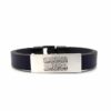 Me1516- genuine leather with Customized Silver  Bracelet