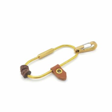 Me1563 – Genuine Brown Leather keychain With Solid Brass Ring