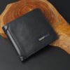 Me1572- Brown/Black Leather Mecal Smart Wallet-genuine leather