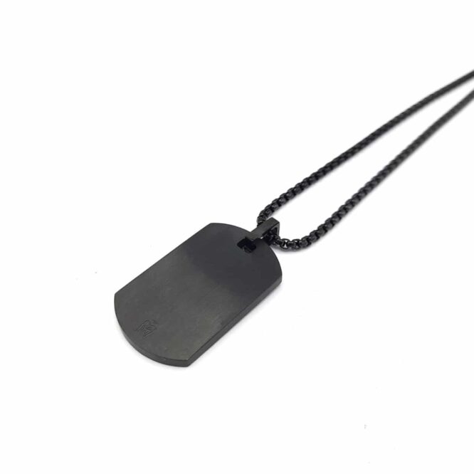 Me1628  – Hammered Tag Necklace Stainless Steel