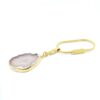 Me1645 –  keychain with Solid Brass Ring and Agate Natural Stone  with Silver Electro Plated