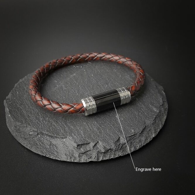 Me1683-  genuine Braided leather Bracelet