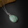 Me1691 –  Agate Natural Stone  with Silver Electro Plated Car Pendant