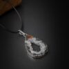 Me1695 –  Agate Natural Stone  with Silver Electro Plated Car Pendant