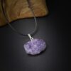 Me1698 – Amethyst Stone with Silver Electro Plated Car Pendant