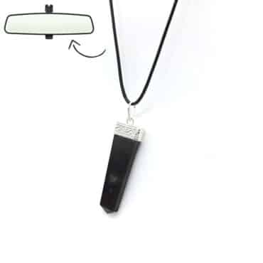 Me1694 –  Black Onyx Natural Stone  with Silver Electro Plated Car Pendant