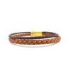 Me1756-  Hazel and Brown Genuine Braided leather Bracelet