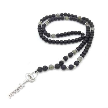 Me1777- Quartz Stone & Frosted Glass Beads Necklace